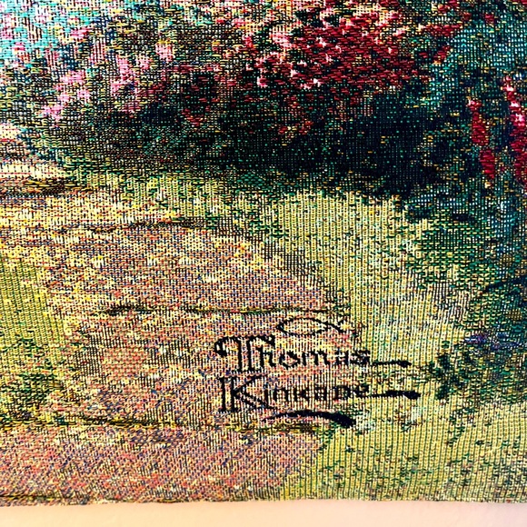 ✨ Vintage Thomas Kinkade tapestry Made in U.S.A. titled “Glory of Evening” ✨ - Picture 3 of 12